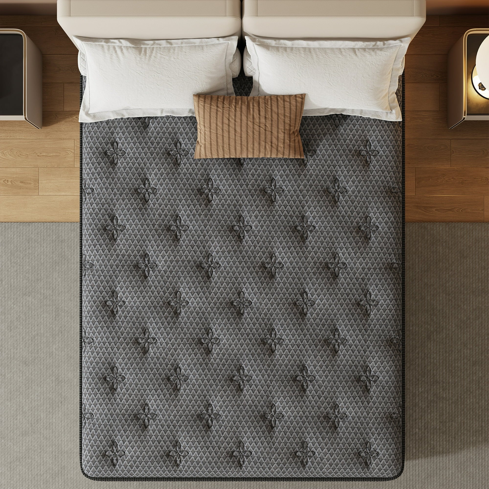 HIKOS 14 inch Twin Mattress in a Box, Cooling Gel Memory Foam Hybrid Mattress with Individually Wrapped Pocket Coils, Medium Firm Twin Size Mattress, Pressure Relief for Adult